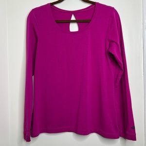 Columbia Omni Wick Long Sleeve Shirt Top Women’s Sz Medium Keyhole Back Fuchsia